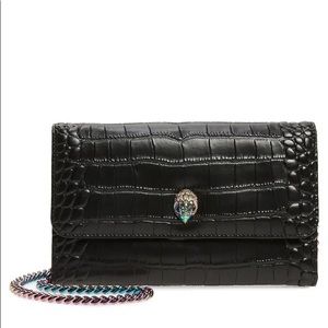 Kensington Croc Embossed Leather Wallet on a Chain